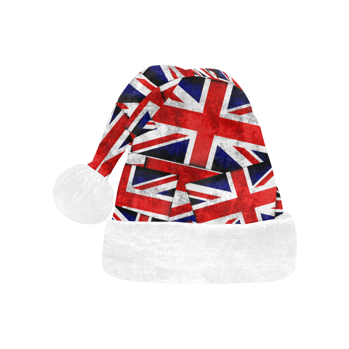 Union Jack British UK Flag Santa Hat
