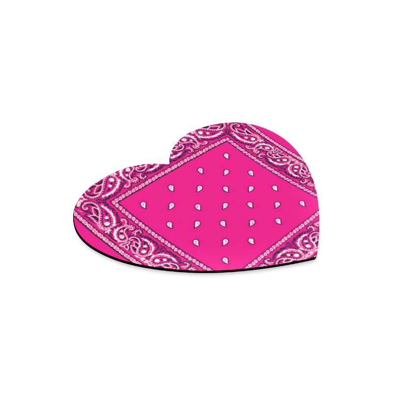 KERCHIEF PATTERN PINK Heart-shaped Mousepad