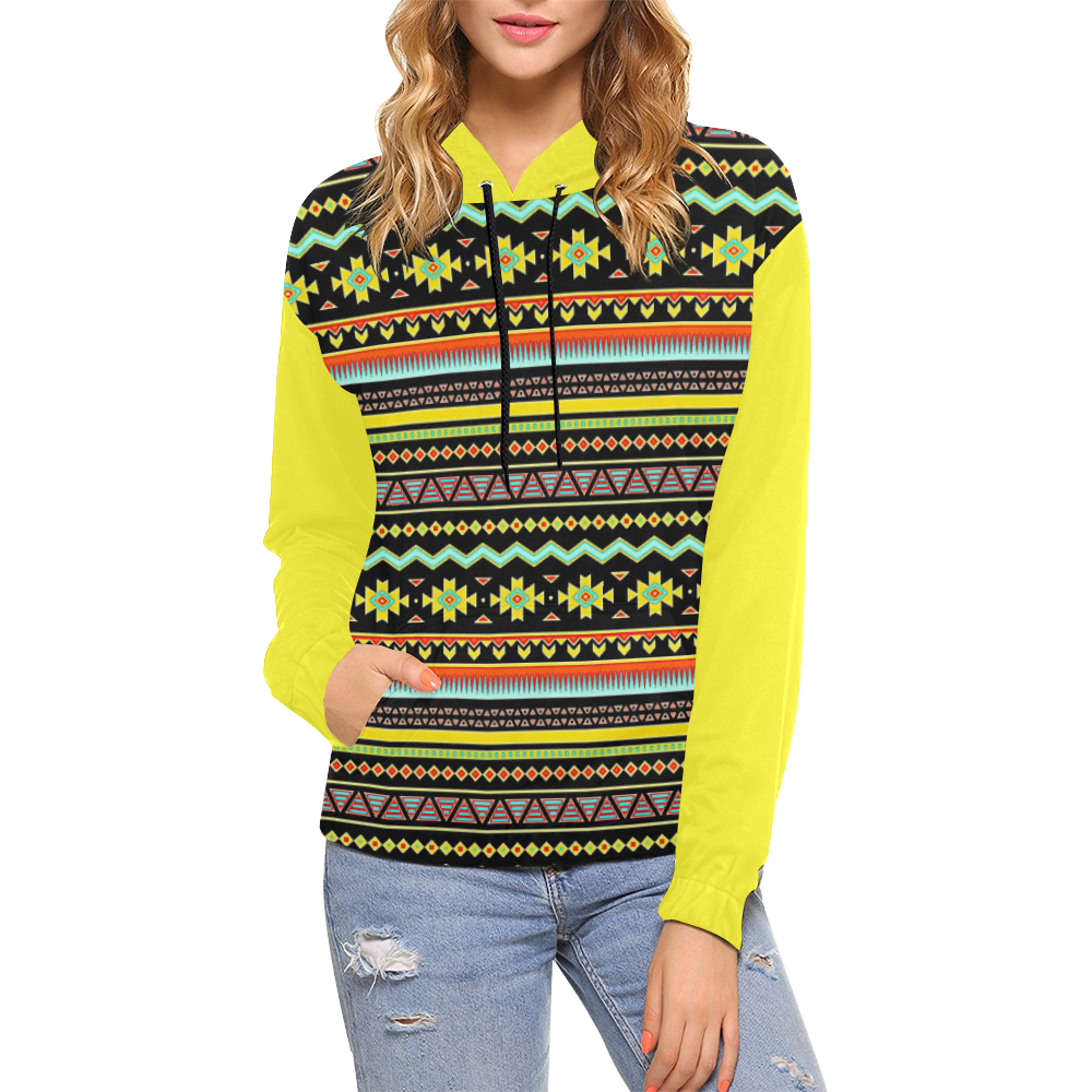 bright tribal All Over Print Hoodie for Women (USA Size) (Model H13)