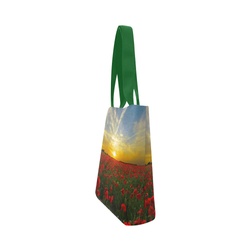 Poppy field green Canvas Tote Bag (Model 1657)