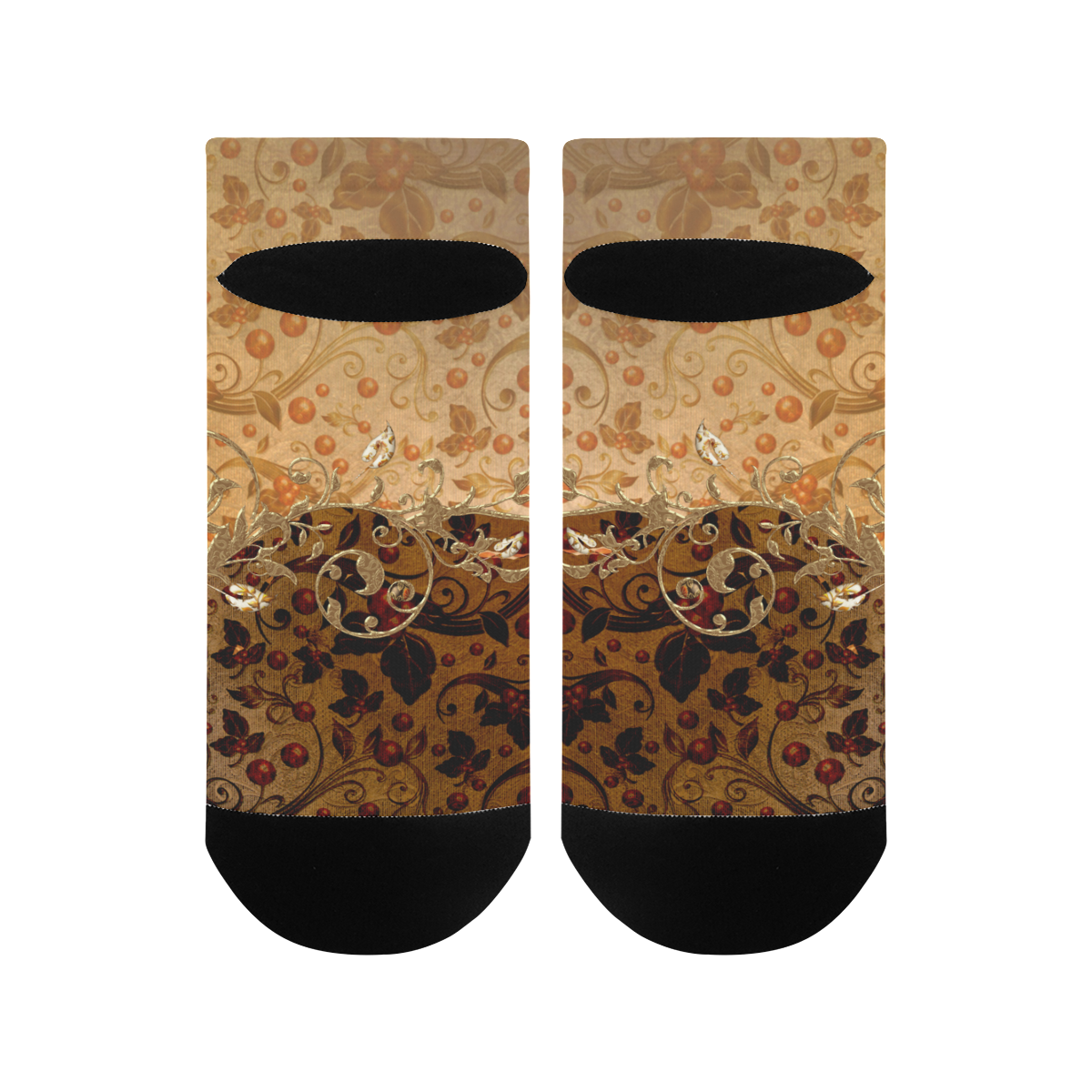 Wonderful decorative floral design Men's Ankle Socks