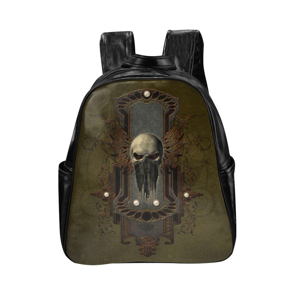 Awesome dark skull Multi-Pockets Backpack (Model 1636)