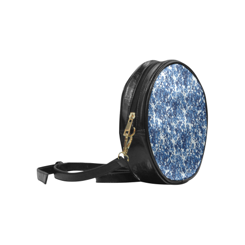 Digital Blue Camouflage Round Sling Bag (Model 1647)