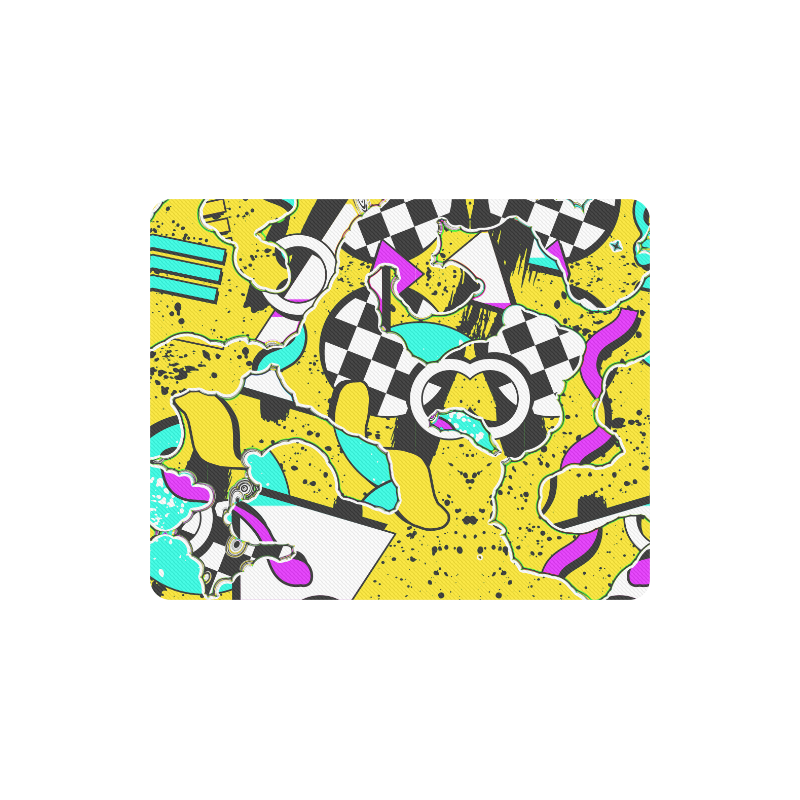Shapes on a yellow background Rectangle Mousepad