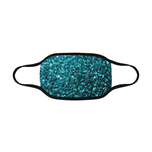 Beautiful Aqua blue glitter sparkles Mouth Mask