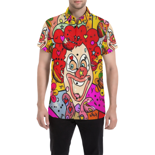 Clown Popart by Nico Bielow Men's All Over Print Short Sleeve Shirt (Model T53)