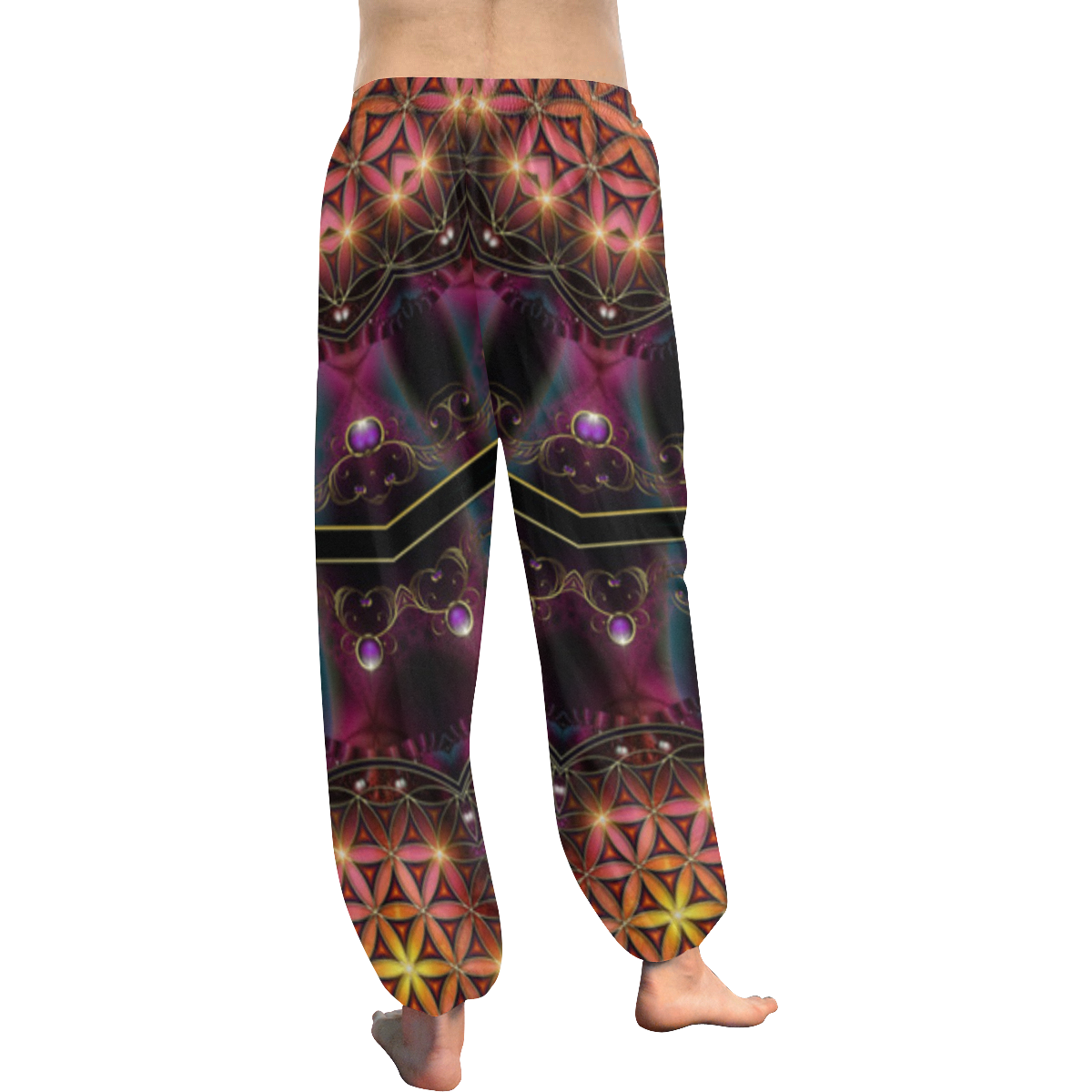 Flower Of Life Jewel Kaleidoscope Half Women's All Over Print Harem Pants (Model L18)