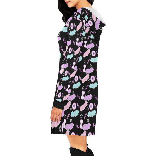 creepycute (pastel) All Over Print Hoodie Mini Dress (Model H27)