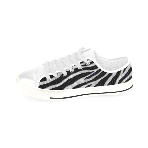 Ripped SpaceTime Stripes - White Men's Classic Canvas Shoes/Large Size (Model 018)