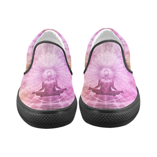 meditation yoga graphic art Slip-on Canvas Shoes for Men/Large Size (Model 019)