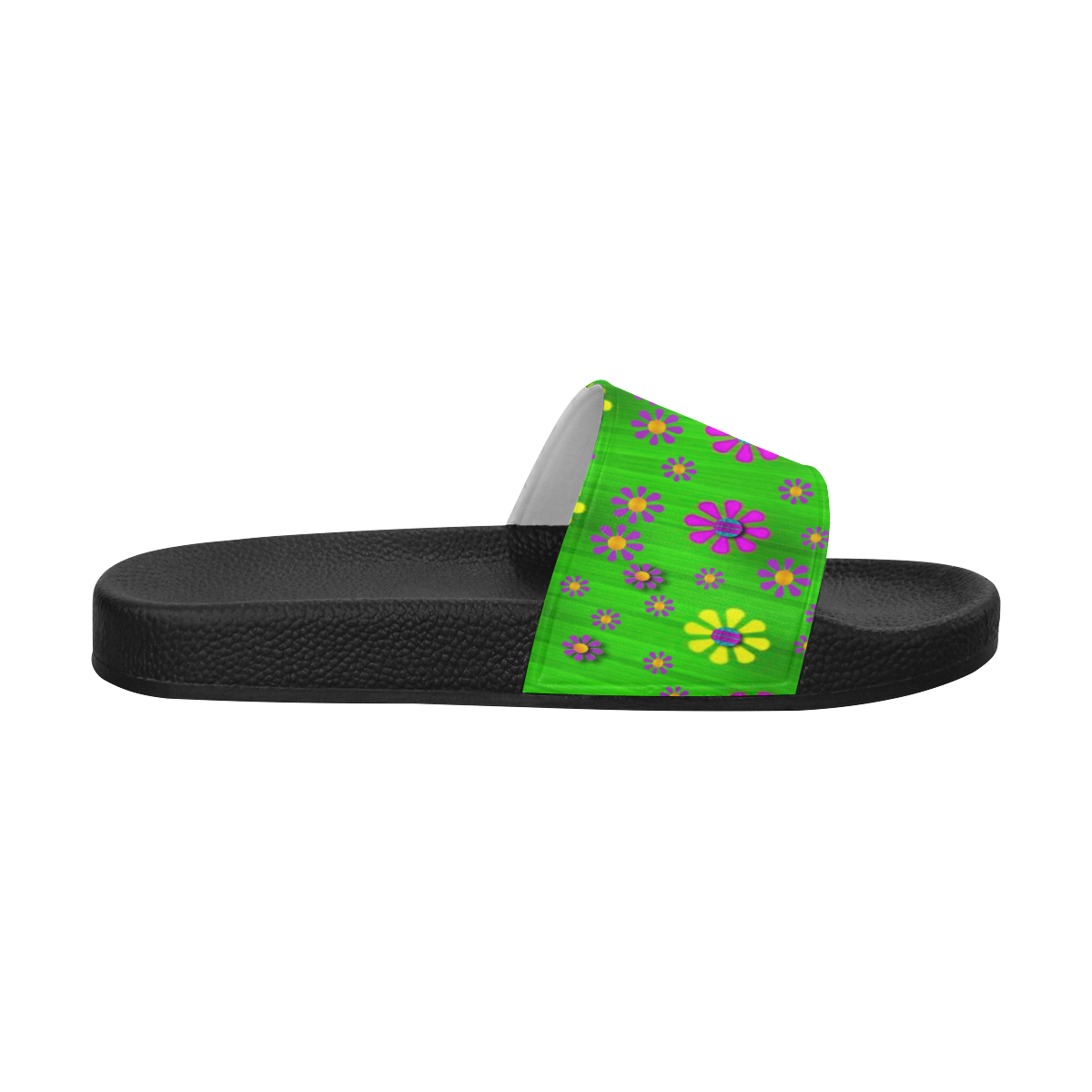 flower dance in green Men's Slide Sandals (Model 057)