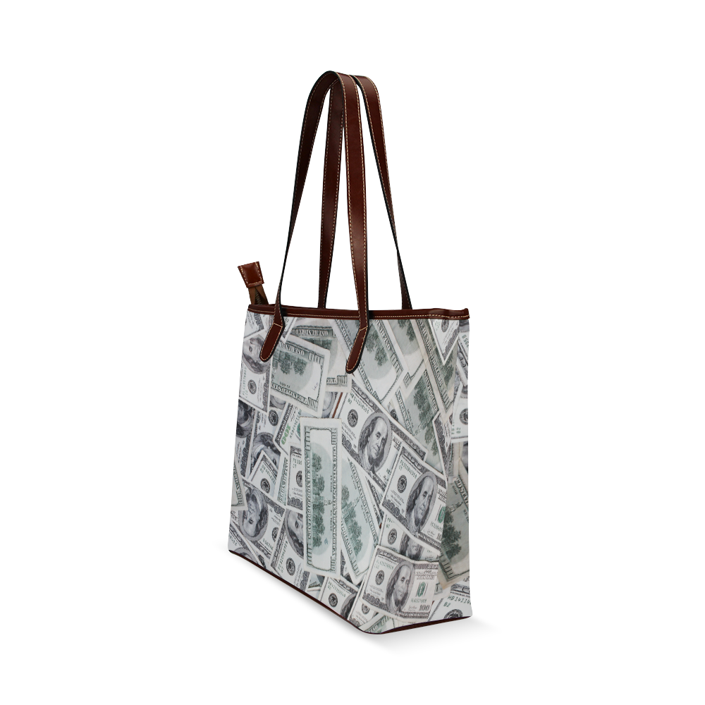 Cash Money / Hundred Dollar Bills Shoulder Tote Bag (Model 1646)