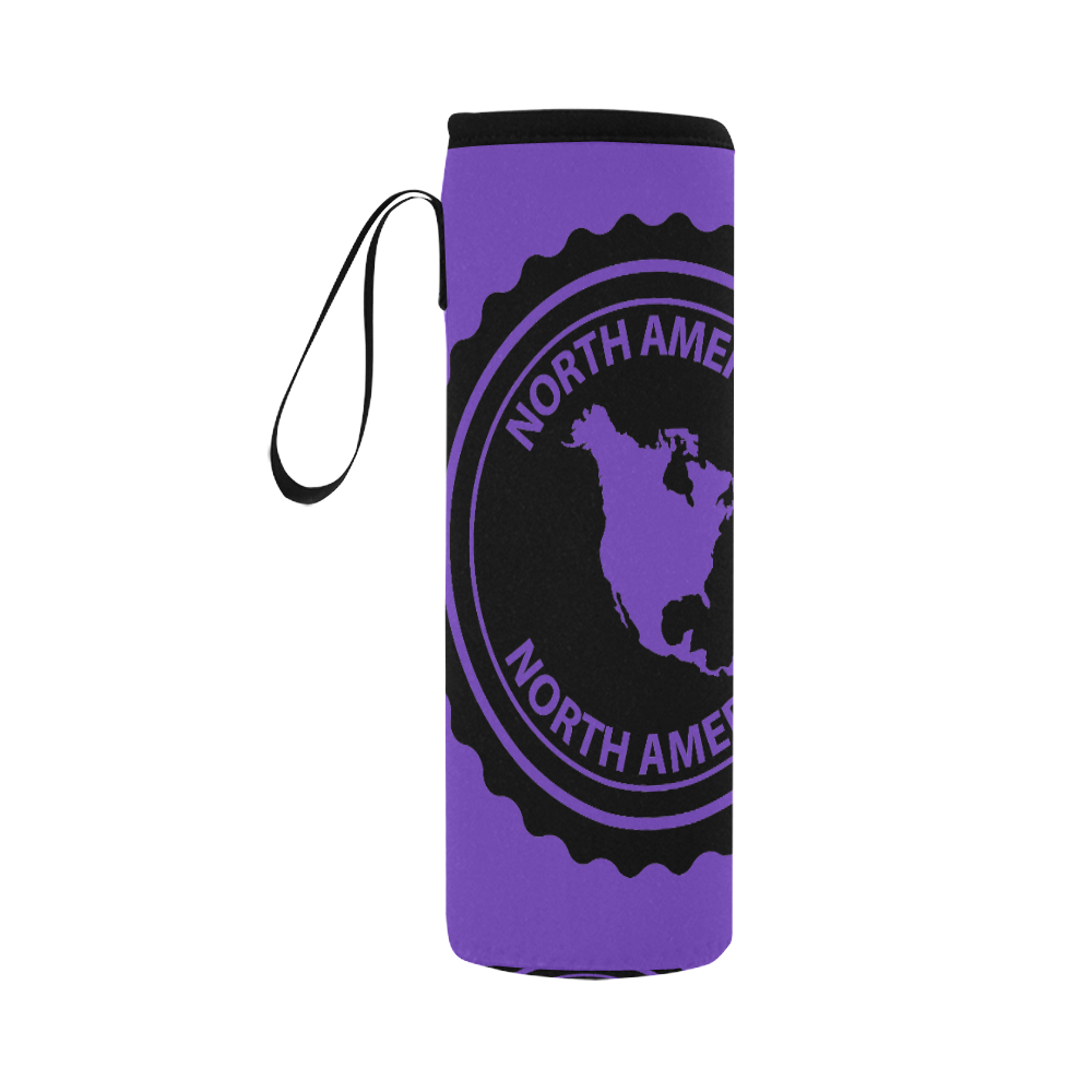 North America stamp Neoprene Water Bottle Pouch/Large