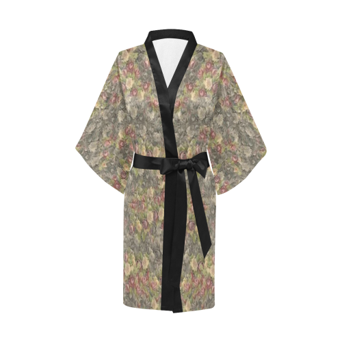 Vintage Gothic Rose Kimono Robe