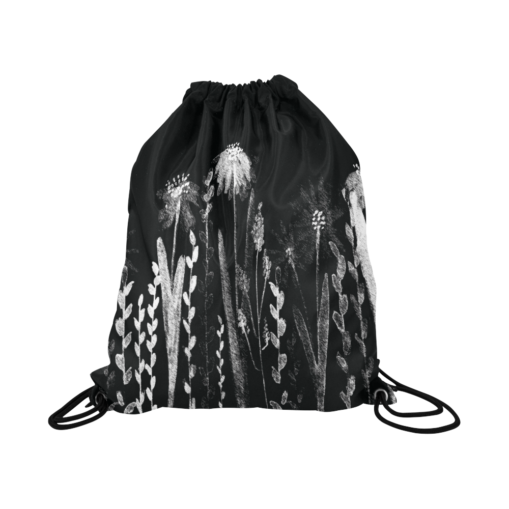 Santa Fe Black and White Large Drawstring Bag Model 1604 (Twin Sides)  16.5"(W) * 19.3"(H)