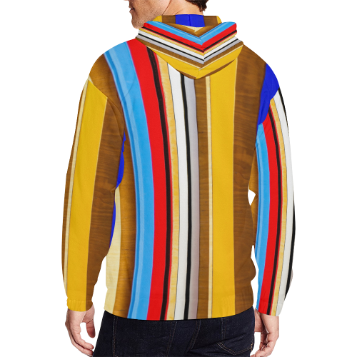 Colorful abstract pattern stripe art All Over Print Full Zip Hoodie for Men (Model H14)