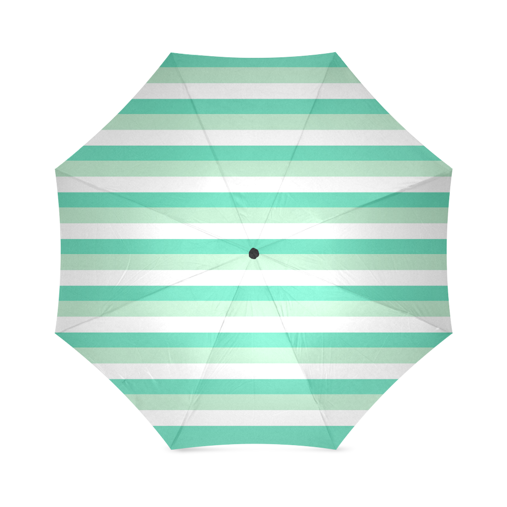 Mint Stripes Foldable Umbrella (Model U01)