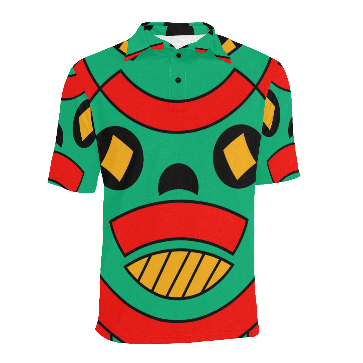 African Scary Tribal Men's All Over Print Polo Shirt (Model T55)