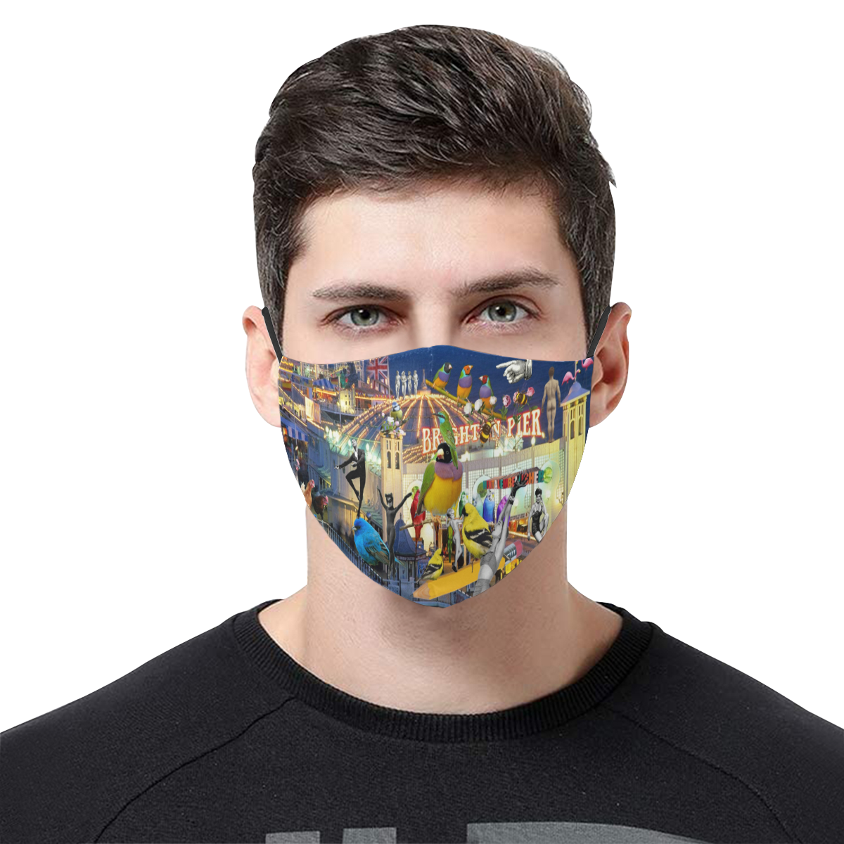 Welcome to Brighton 3D Mouth Mask with Drawstring (Pack of 3) (Model M04)
