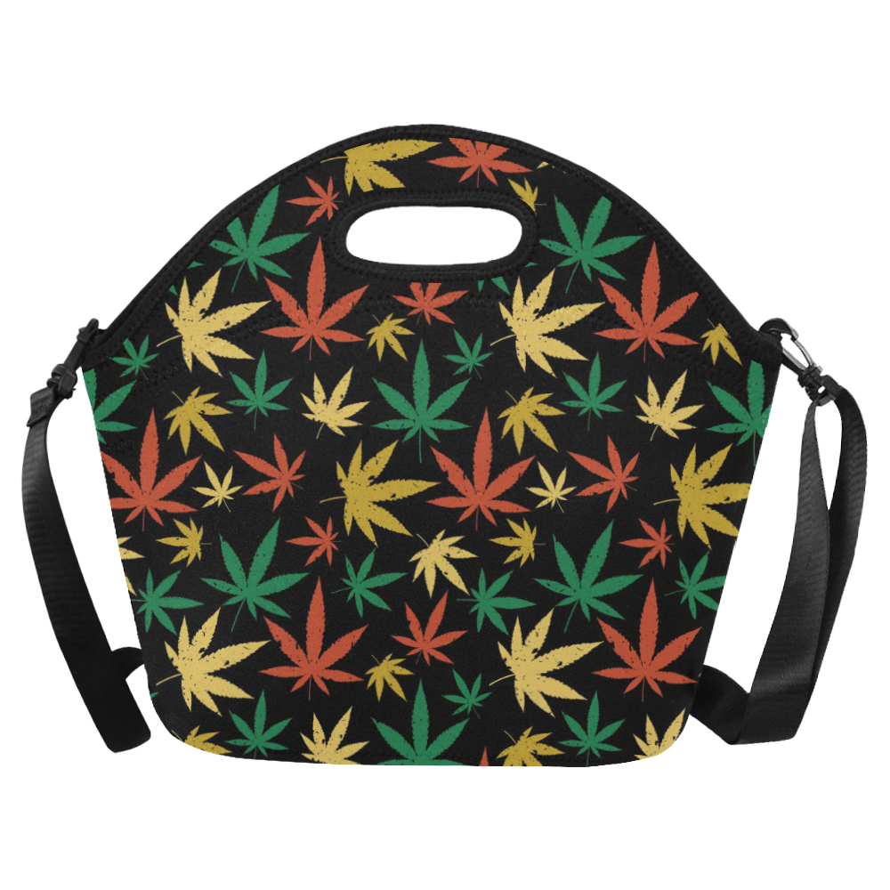 Cannabis Pattern Neoprene Lunch Bag/Large (Model 1669)