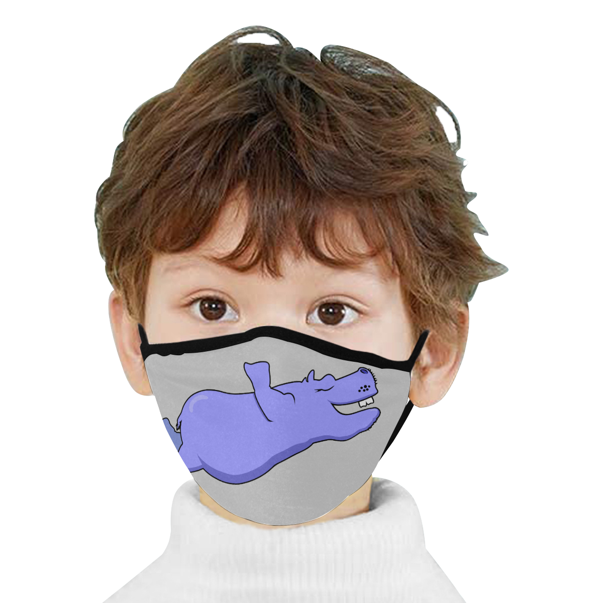 Blue Flying Hippo Mouth Mask
