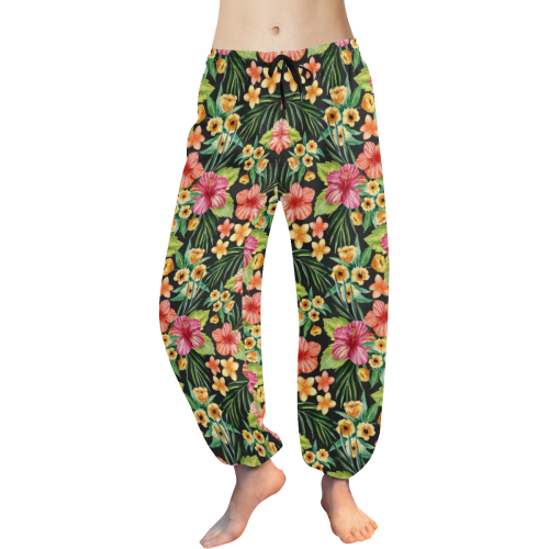 Tropical Flowers Women's All Over Print Harem Pants (Model L18)