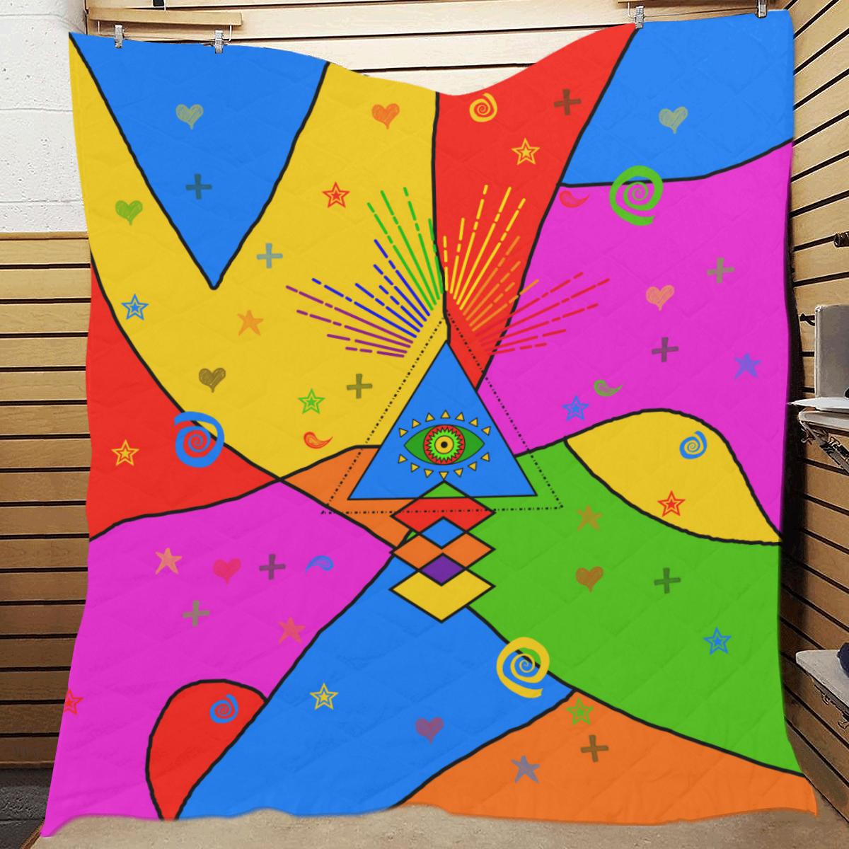 All Seeing Eye Popart Quilt 70"x80"