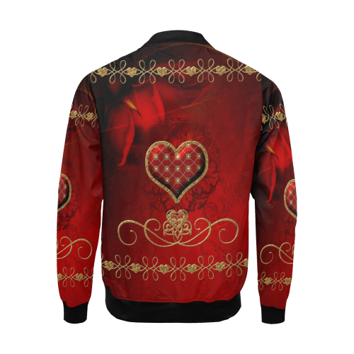 Wonderful decorative heart All Over Print Bomber Jacket for Men (Model H19)