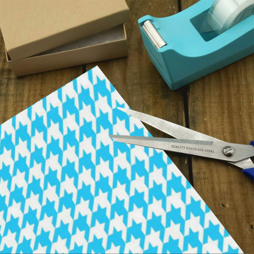 Friendly Houndstooth Pattern,aqua by FeelGood Gift Wrapping Paper 58"x 23" (3 Rolls)