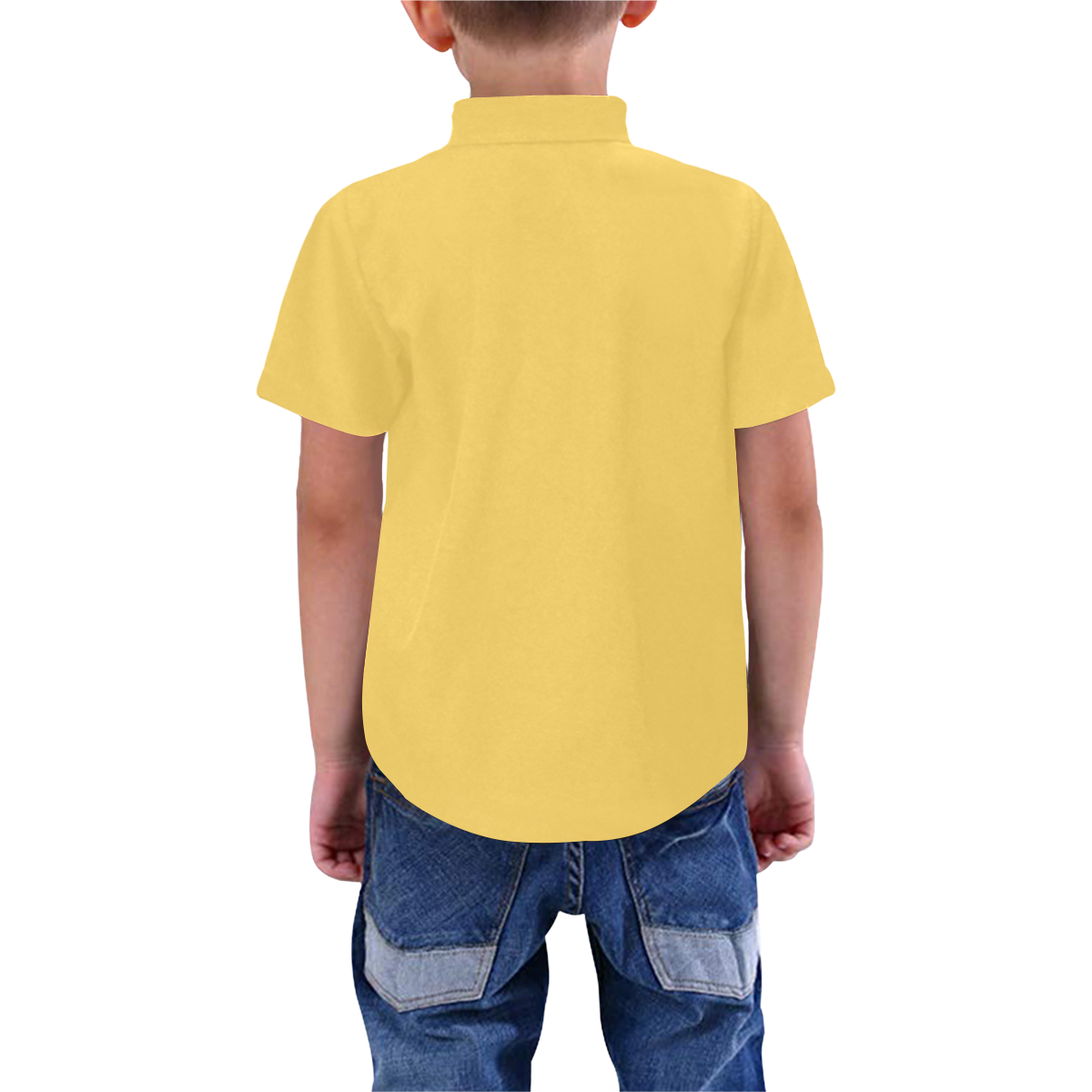Color Solid Aspen Gold Boys' All Over Print Short Sleeve Shirt (Model T59)