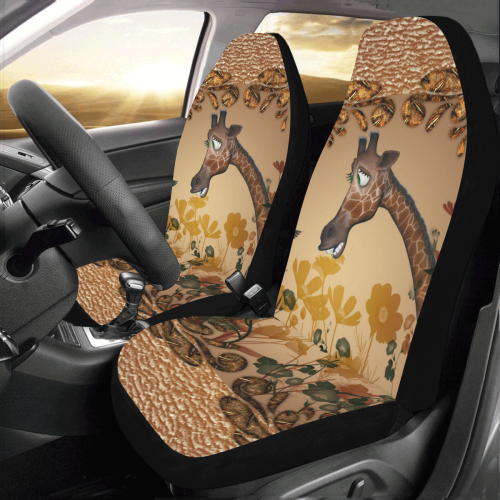 Sweet giraffe with bird Car Seat Covers (Set of 2)