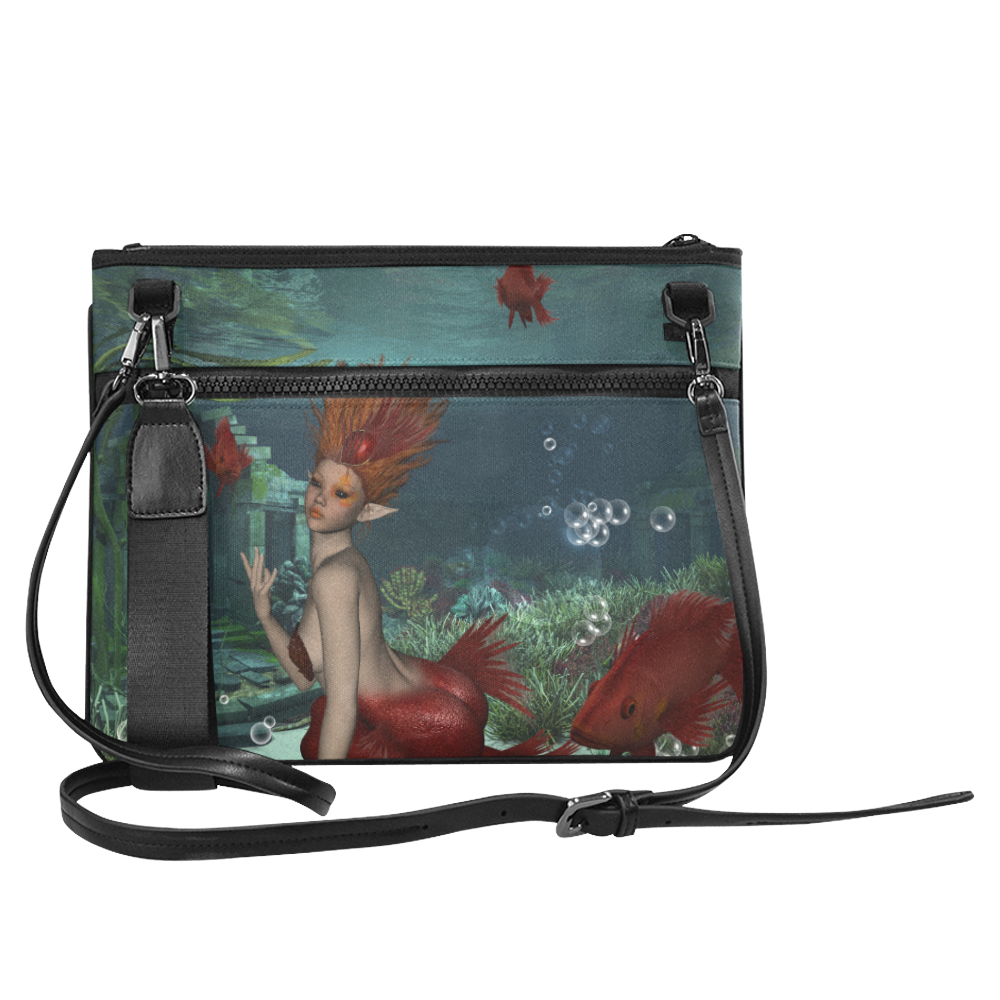 Beautiful mermaid and fantasy fish Slim Clutch Bag (Model 1668)