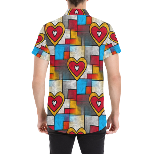 Love by Popart Lover Men's All Over Print Short Sleeve Shirt (Model T53)