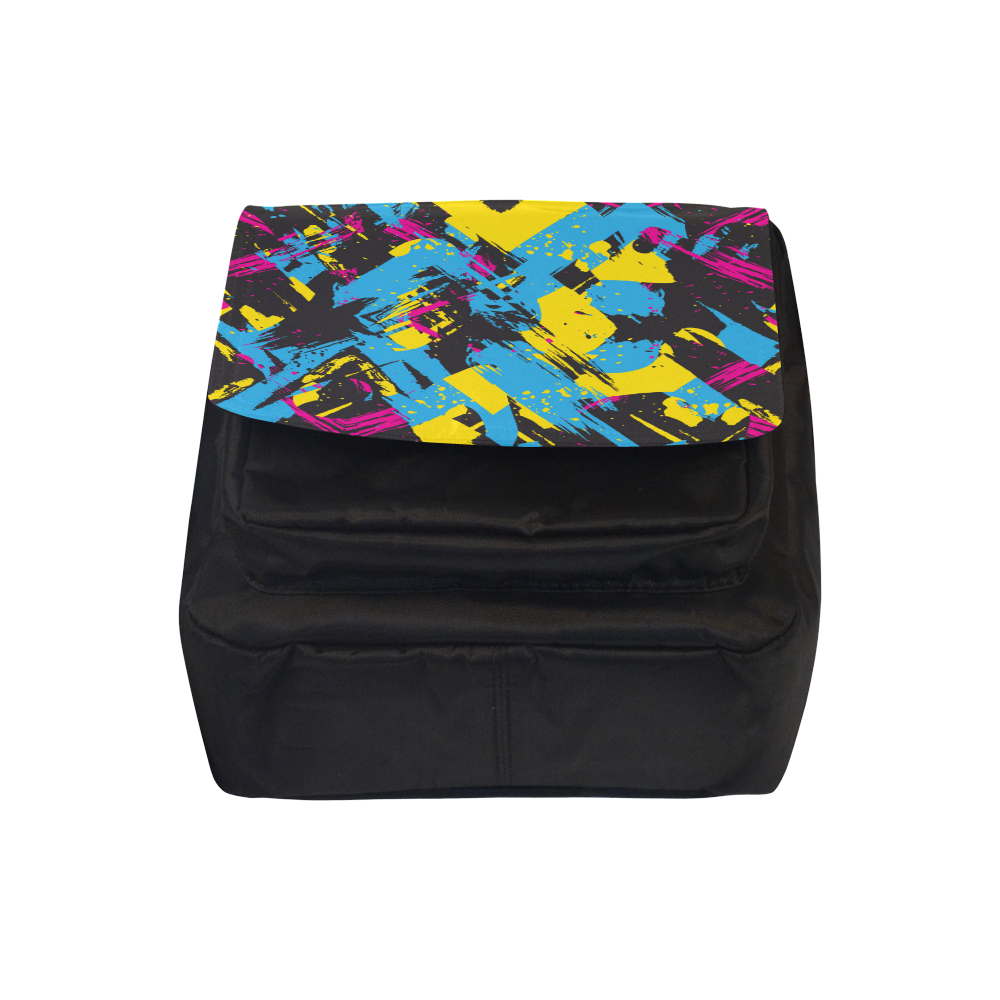 Colorful paint stokes on a black background Crossbody Nylon Bags (Model 1633)