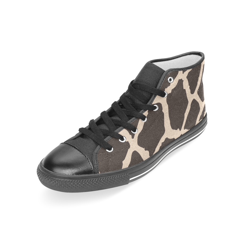 giraffe pattern Sneakers Women's Classic High Top Canvas Shoes (Model 017)