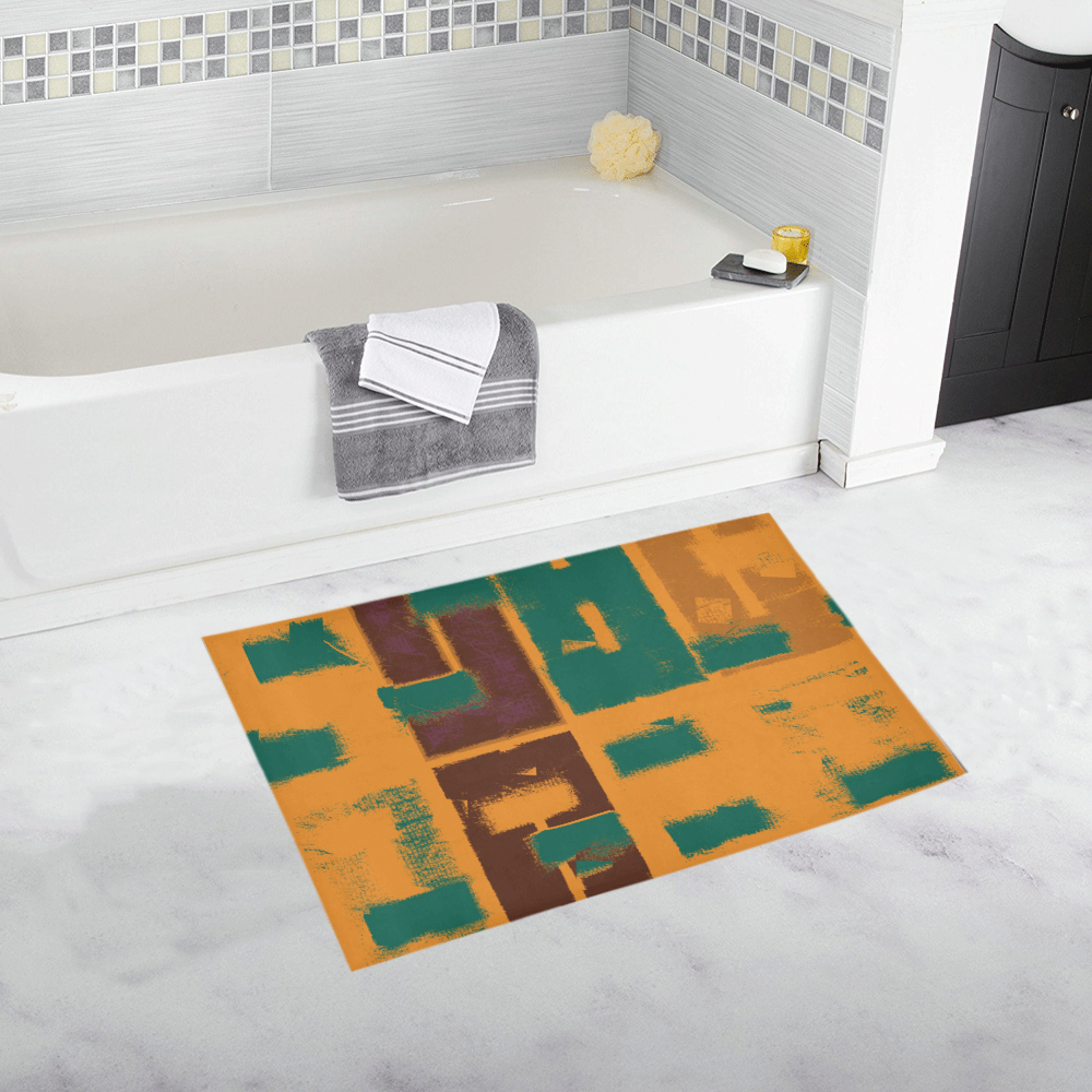 Orange texture Bath Rug 20''x 32''