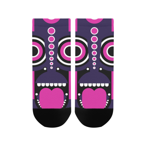 Pink Purple Tiki Tribal Women's Ankle Socks