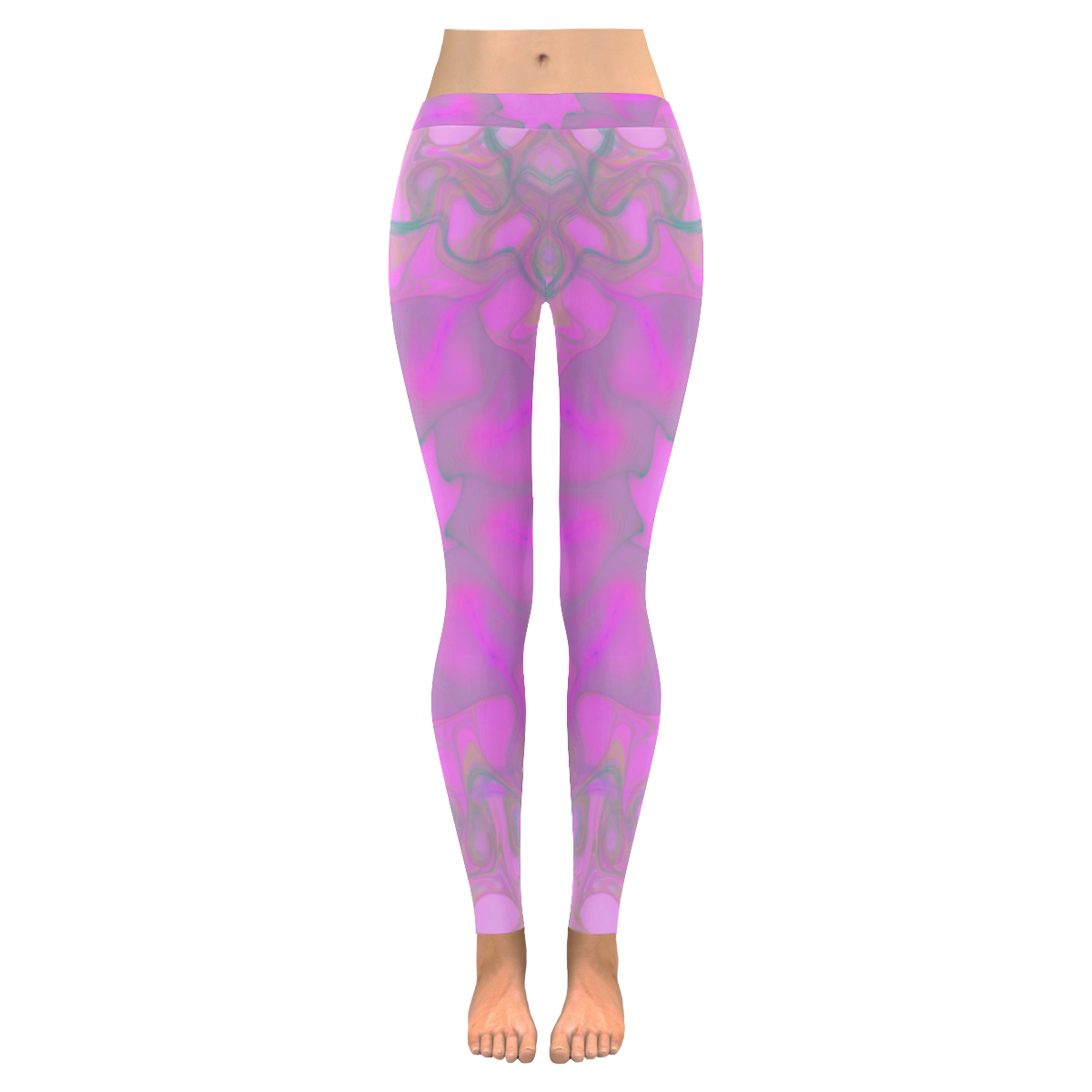Smoky Pink Women's Low Rise Leggings (Invisible Stitch) (Model L05)