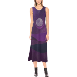 Purple Moon Night Phaedra Sleeveless Open Fork Long Dress (Model D08)