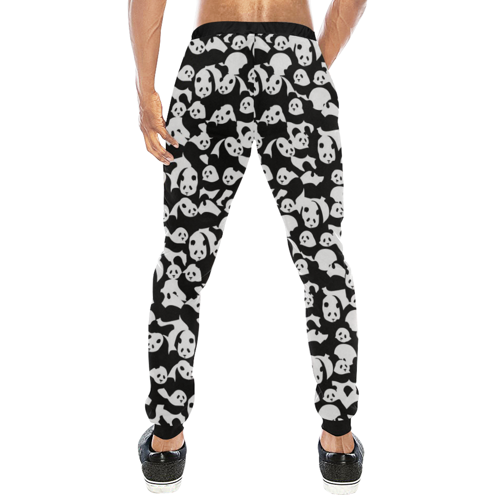 Panda Pattern Men's All Over Print Sweatpants (Model L11)