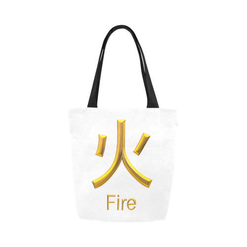 d-Golden Asian Symbol for Fire Canvas Tote Bag (Model 1657)