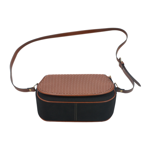 Brown polka dots Saddle Bag/Small (Model 1649)(Flap Customization)