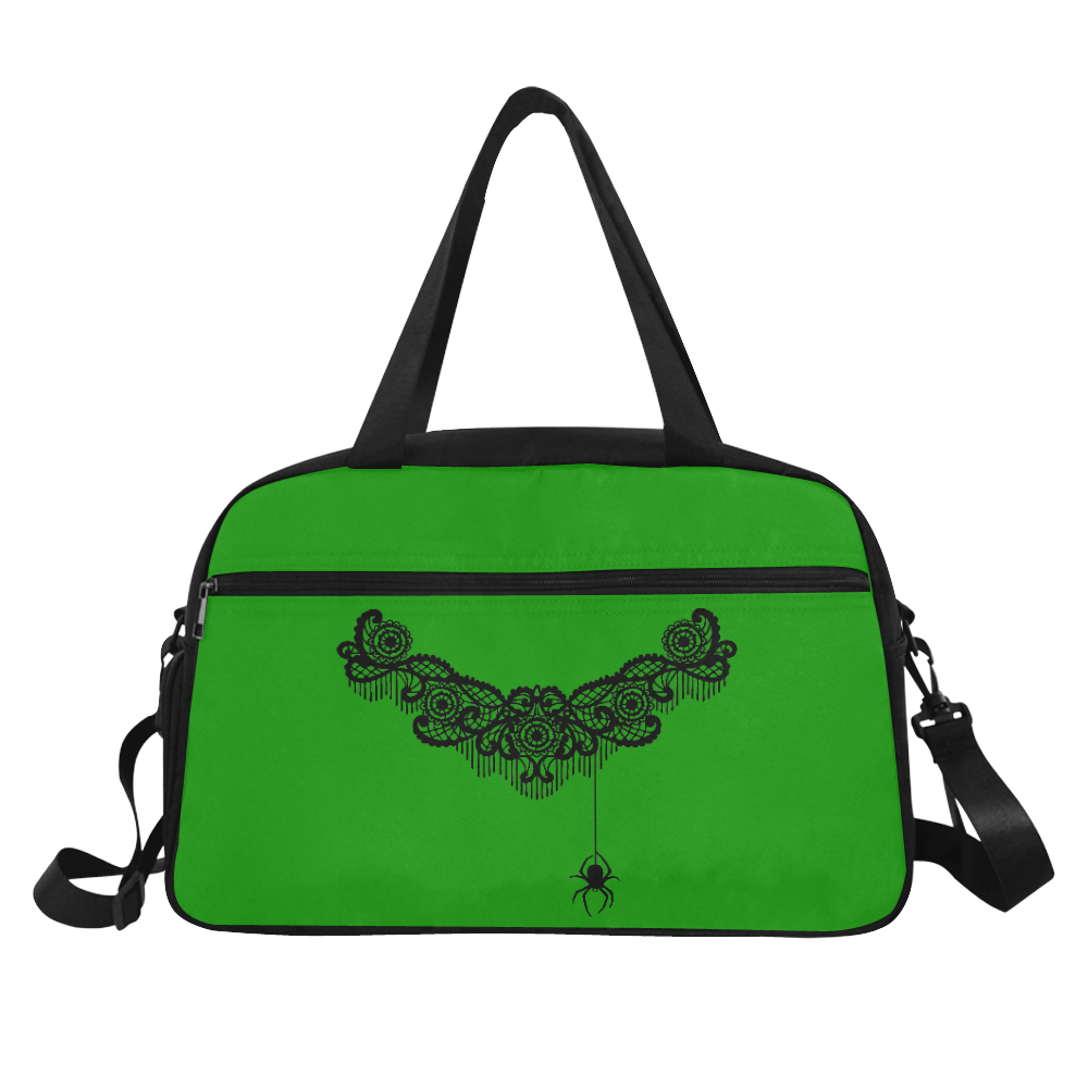 Spider Lace Green Fitness Handbag (Model 1671)