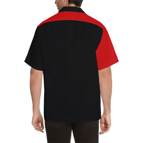 Awesome Black & Red Dual Color Hawaiian Shirt (Model T58)