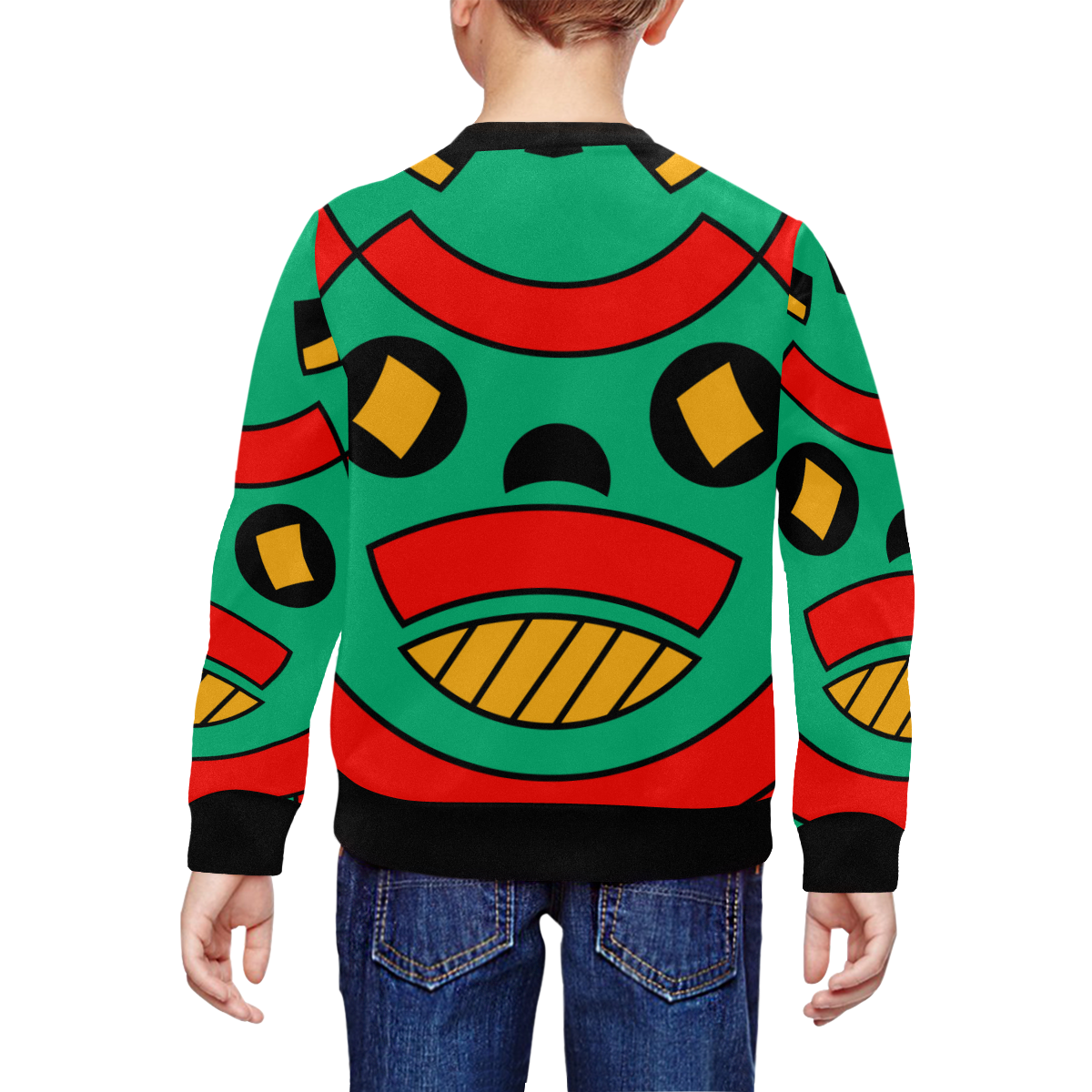 African Scary Tribal All Over Print Crewneck Sweatshirt for Kids (Model H29)