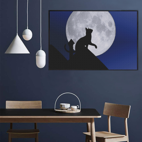 Moon Cat 1000-Piece Wooden Photo Puzzles