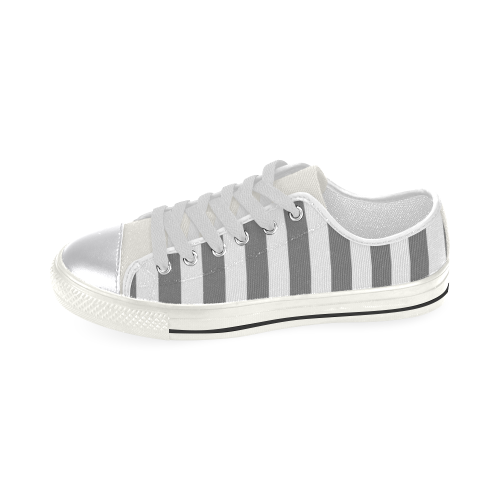 Grey Stripe Pattern Women's Classic Canvas Shoes (Model 018)