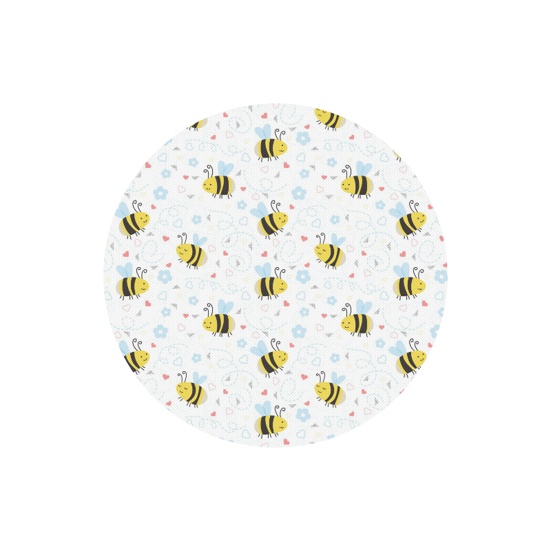 Cute Bee Pattern Round Mousepad