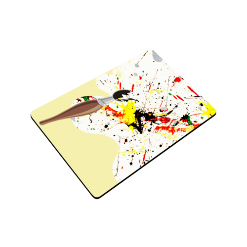 Paint Splatter with Artists Paint Brush Doormat 24"x16"