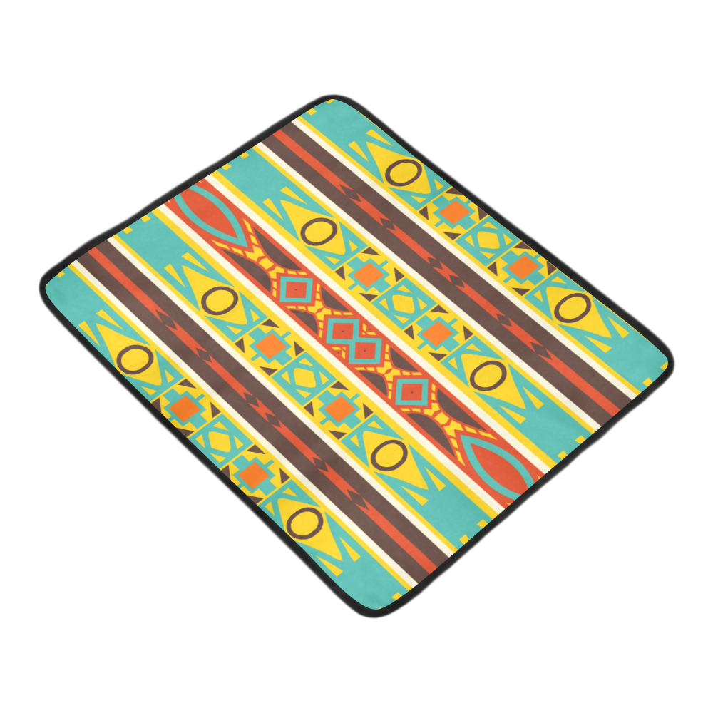 Ovals rhombus and squares Beach Mat 78"x 60"